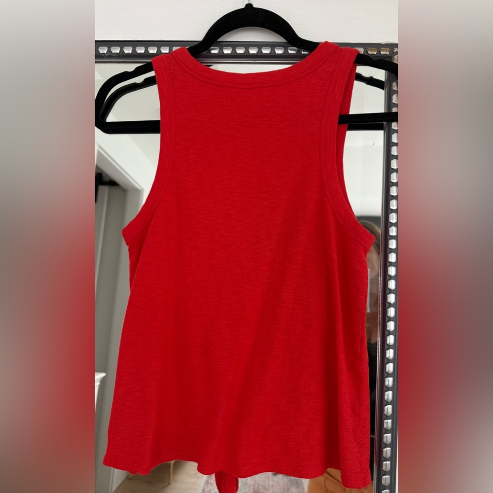 Madewell, Red Sleeveless Top With front knot, Size Small - Picture 2 of 4